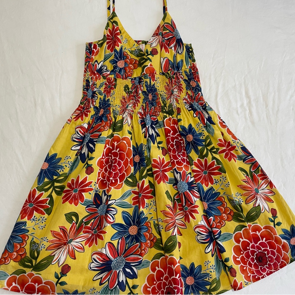 Short Flower Print Lined Dress